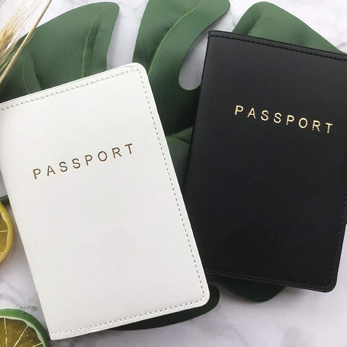 Passport Wallets Travel Holder Set,Honeymoon gift, Slim Passport Case Covers and Organizer Slots Couple Travel Luggage Tags Passport Cover - Wedding Bridal Shower Gift