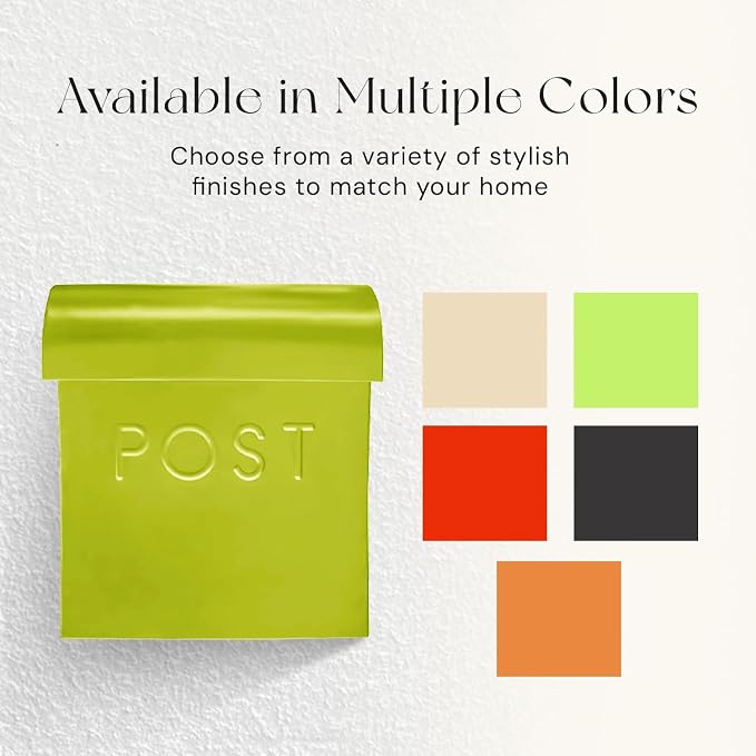 NACH Wall Mount Mailboxes for Outside, 11x4.5x12.5 in Pistachio Green Mail Boxes for House Outside, Waterproof Mailbox - Vicki-Style Mail Box