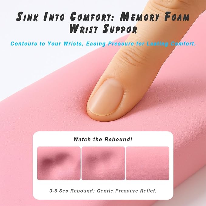 ErgoComfort Gel Wrist Rest Mouse Pad-Ergonomic Office Mousepad with Wrist Support-Non-Slip, Design Desk Accessories Mat for Home&Game Decor (09MochaSand Set)