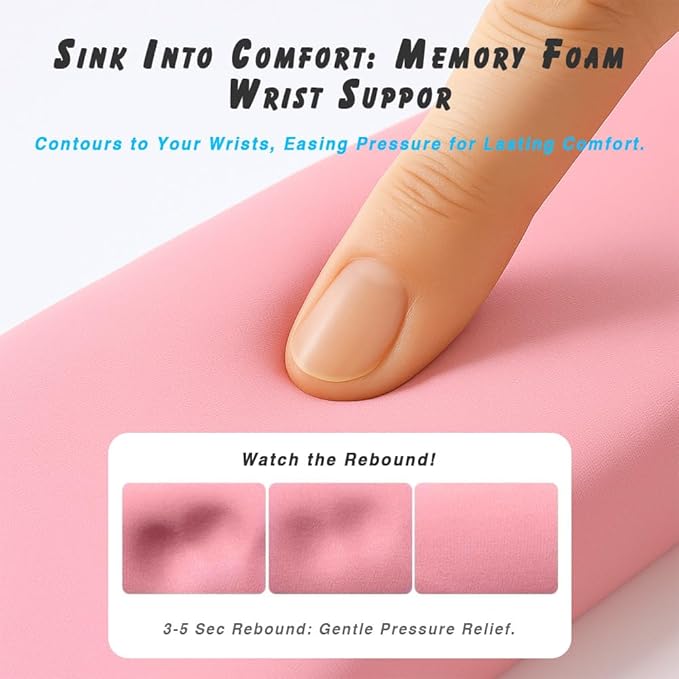 ErgoComfort Gel Wrist Rest Mouse Pad-Ergonomic Office Mousepad with Wrist Support-Non-Slip, Design Desk Accessories Mat for Home&Game Decor (09Black Set)