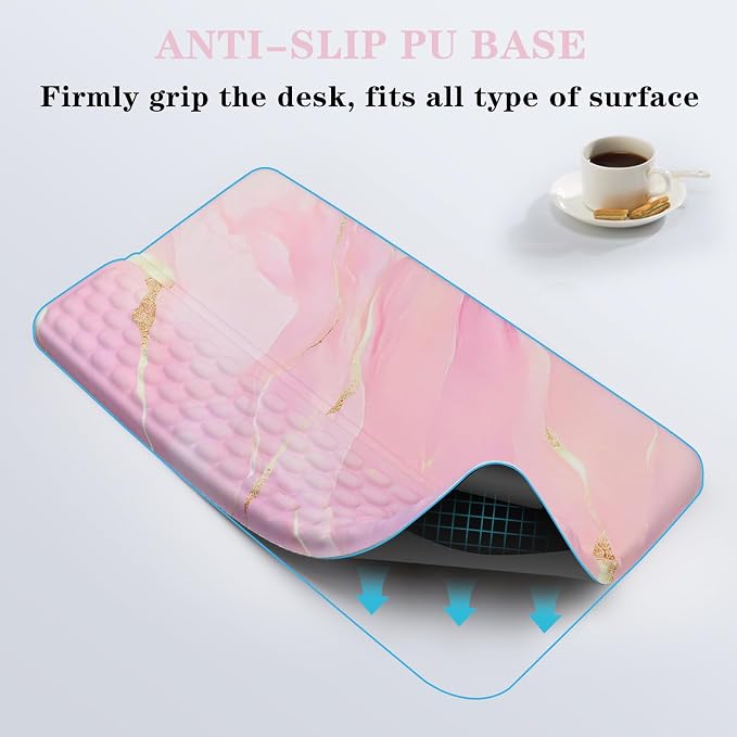Ergonomic Keyboard Stand with Wrist Rest, Computer Wrist Support Pad | Comfy Tilted Keyboard Riser Holder Wrist Pad for Pain Relief, Soft Memory Foam Desk Cushion for Office Home