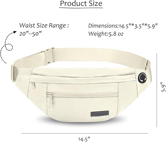Crossbody Bag Fanny Pack for Women Travel Essential with Adjustable Strap | 4-Zipper Pockets,Key Chain,Stylish,Gifts for Enjoy Sports Yoga Festival Running Casual Shopping