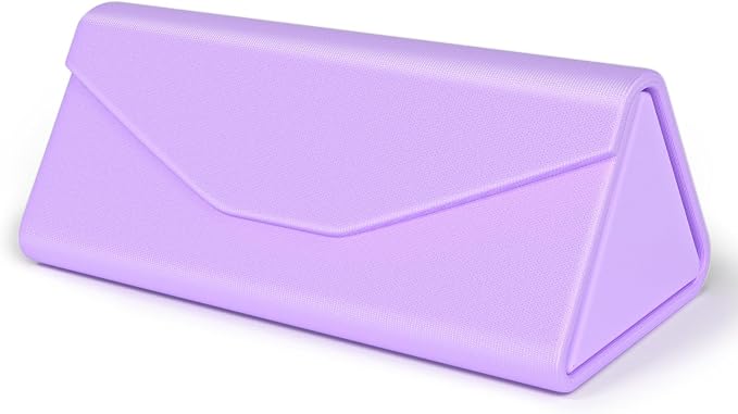 Sunglasses Case, Foldable Glasses Case, Magnetic PU Leather Hard Shell Folding Eyeglass Holder Box, Collapsible Unisex