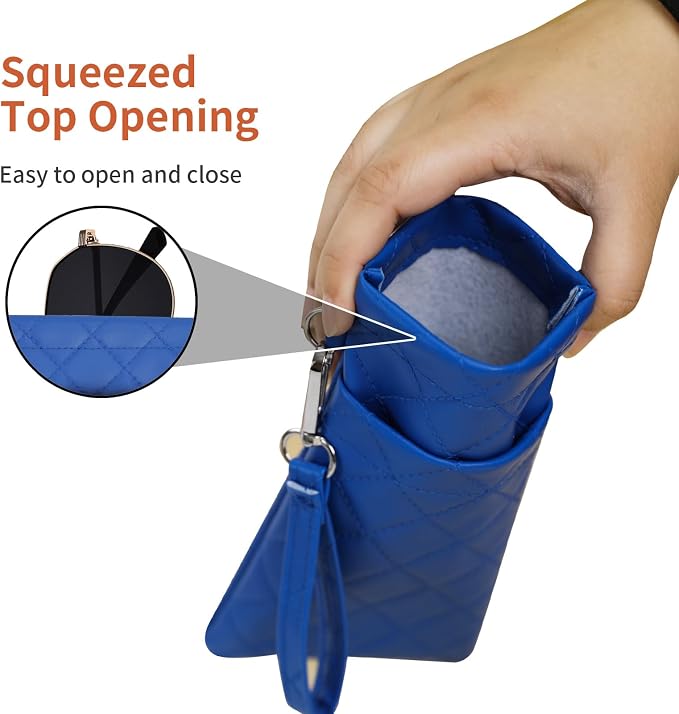 Double Eyeglass Case Soft Dual Glasses Case for Women Men Travel Squeeze Top Sunglasses Cases Eyeglasses Pouch