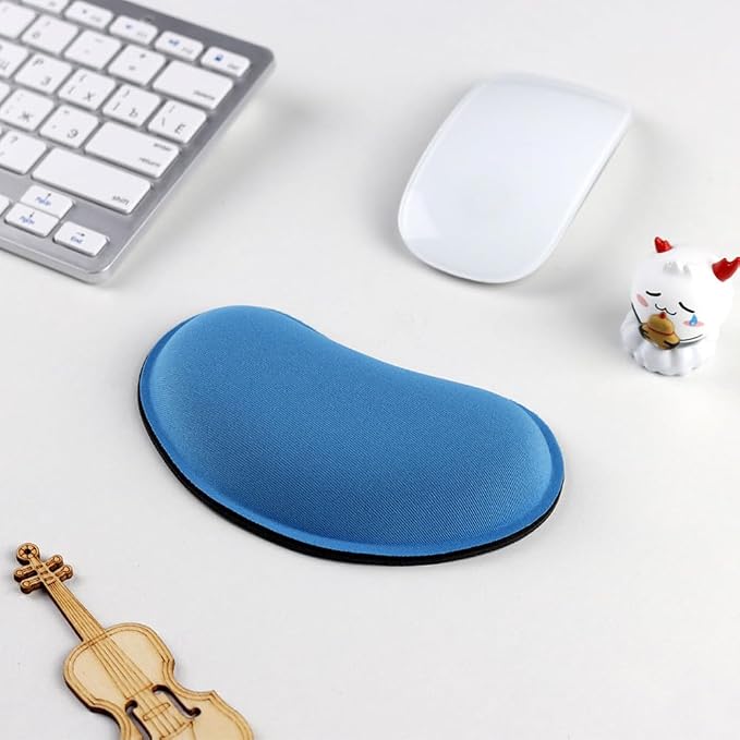 MXCOIRTP Wrist Rest for Mouse, Ergonomic Memory Foam Wrist Cushion Support Pad, Mouse Wrist Pad with Non-Slip Base for Typing Pain Relief, Office, Home, Gaming, Computer, Blue