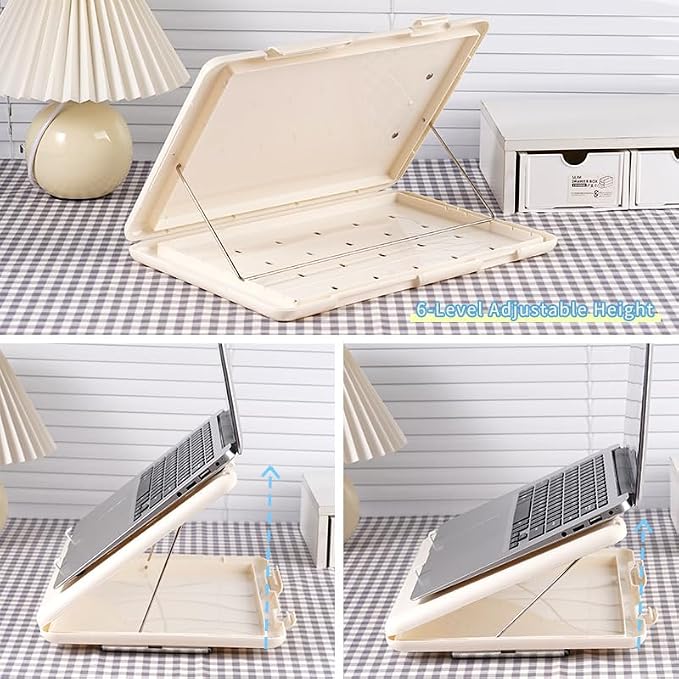 Letter Size Clipboard with Storage, Plastic Clipboard with Side Opening, A4 Waterproof Foldable Nursing Clip Board for School & Office with Christmas Stickers (Khaki)