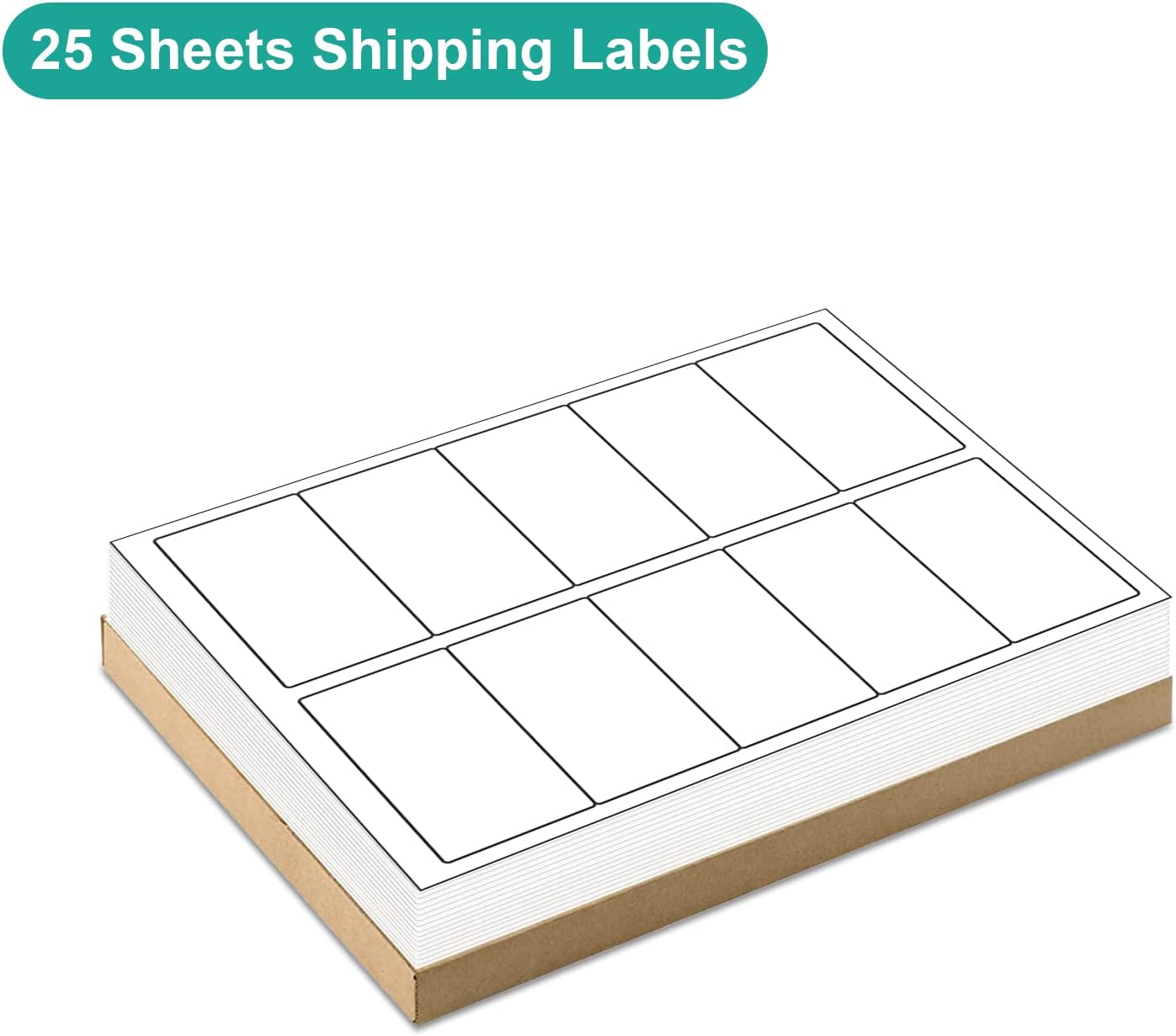 MFLABEL 2x4 Shipping Address Labels - 250 Count, 25 Sheets for Printer - 10-UP Internet Mailing Stickers, 2" x 4" FBA Labels for Laser/Inkjet Printer