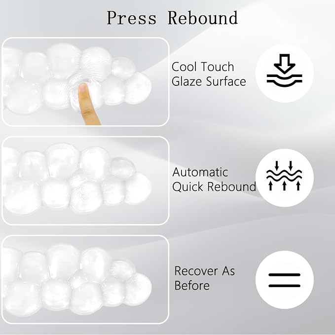 Gel Cloud Wrist Rest for Keyboard and Mouse Clear Mouse Pad with Wrist Rest 3PCS Ergonomic Cool Keyboard Wrist Pad Cute Acrylic Coaster Non-Slip Cute Transparent Mouse Wrist Pad for Computer Keyboard