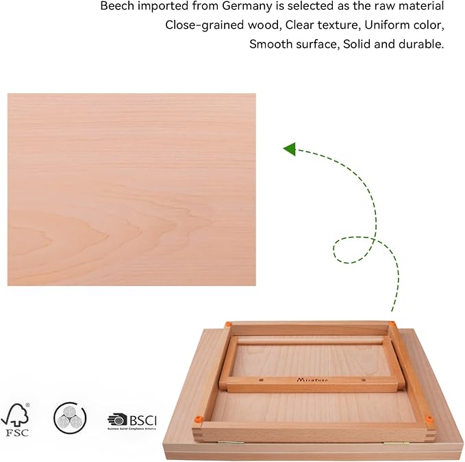 Miratuso Tabletop Easel Painting Easel, Art Drawing & Sketching Board | 12.5" L x 17.5" W (A3), Adjustable Angles & Foldable, Portable Multiple Use, Gift for Artists, Children, Beginners & Student