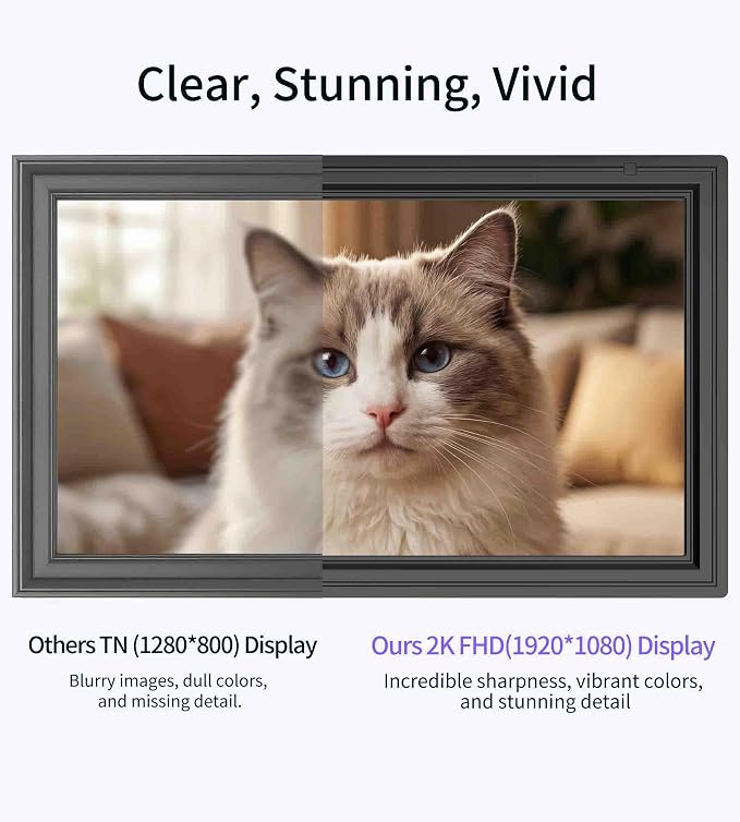 64GB 15.6" Large Digital Picture Frame, Uhale WiFi Electronic Photo Frames with 1920 x 1080 FHD IPS Touch Screen, Support Auto-Rotate Wall Mounted SD&USB Card, Share Photos/Videos from Phone Instantly