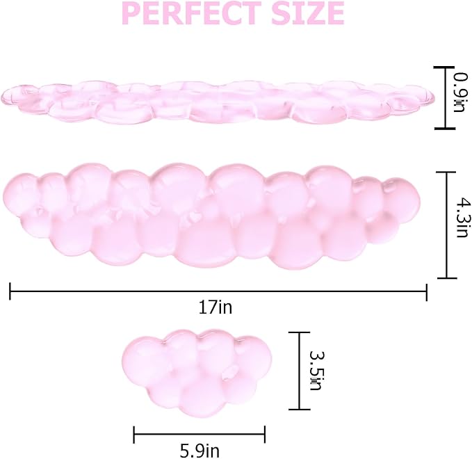 Gel Cloud Wrist Rest Keyboard, Cute Wrist Rest for Computer Keyboard, Pink | Ergonomic Keyboard Wrist Rest and Soft Mouse Wrist Rest for Typing Pain Relief, Suitable for Office, Home, Computer, Gaming