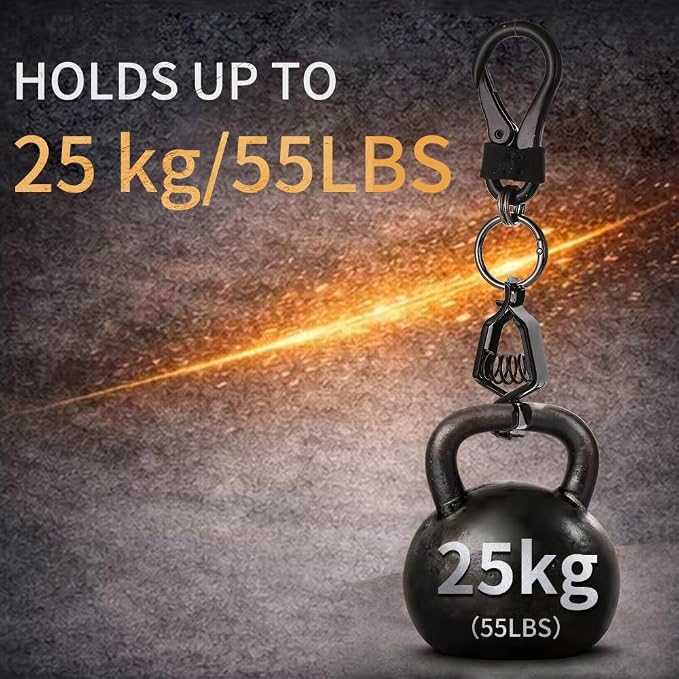 Heavy Duty Glove & Hat Clip with Carabiner, All-Metal Spring Clamp Work Glove Holder for Tool Belt, Harness, Backpack