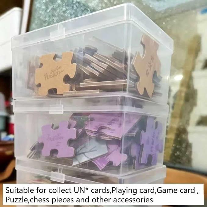 2PCS Plastic Game Card Storage Box, Card Case for Standard Playing Cards, High Capacity Card Holder Box (Empty, No Cards Included)