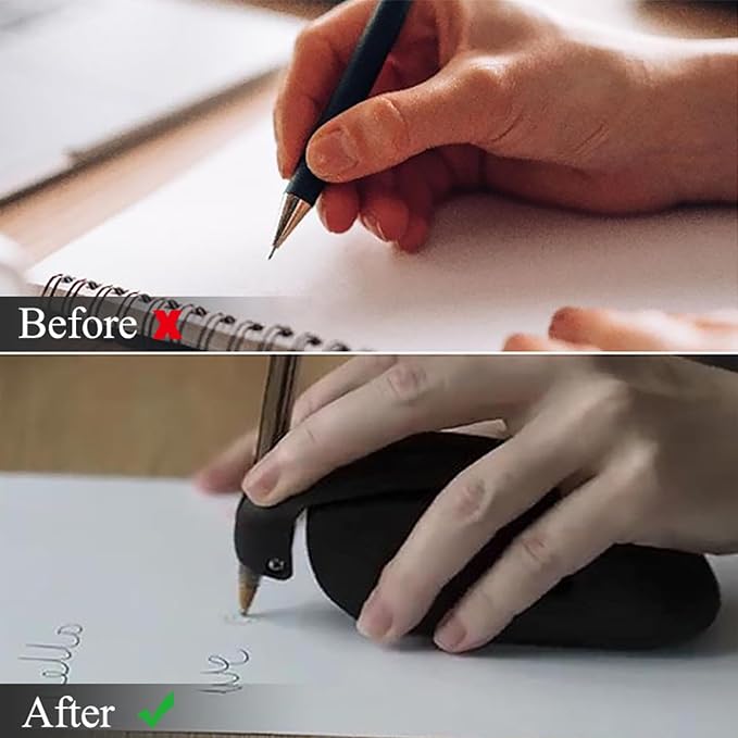 Pen Grips for Adults with Arthritis,Pen Grips for Adults with Arthritis,Assistive Writing and Drawing Device,Writing Aids Pen Holder for Essential Tremors, Weak Hand and Low Grip Strength(Black)