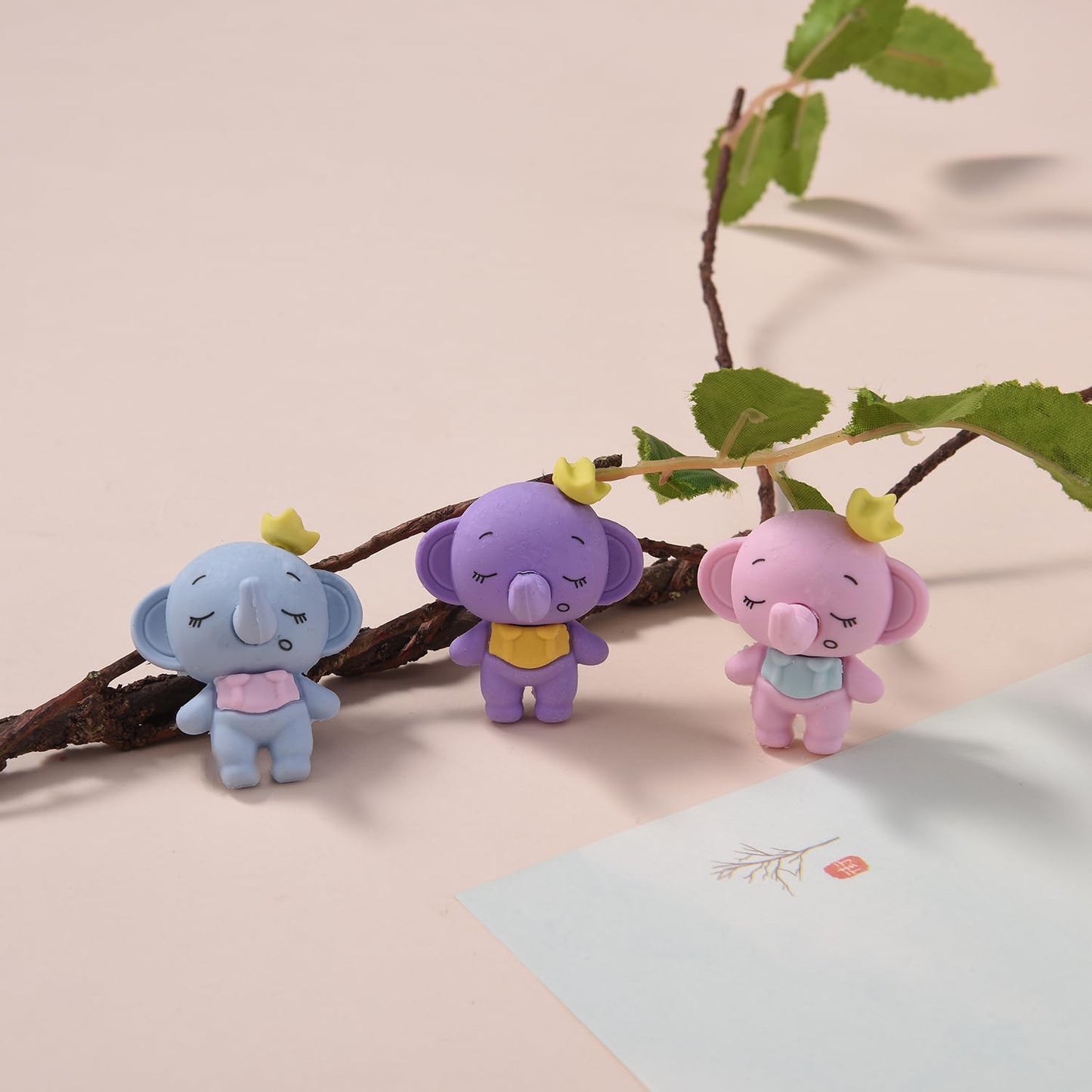 18 Pack Elephant Model Eraser for Kids, 3D Animal Take Apart Erasers for Boys and Girls, Fun School Supplies Prize Gifts Party Favors