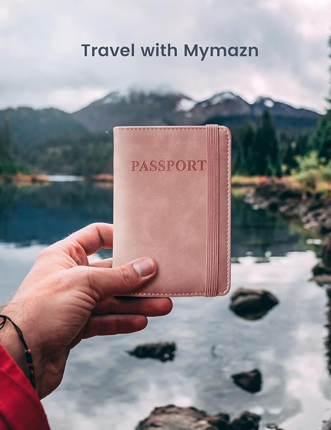 Passport Holder Passport Case Travel Wallet with Vaccination Card Holder Passport Cover with RFID Blocking Clear Pocket For Photo