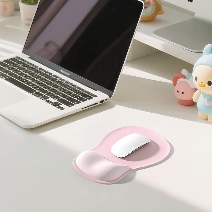EooCoo Mouse Pad with Gel Wrist Rest, Ergonomic Mousepad Wrist Alignment | Middle Concave Design for Natural Wrist Alignment, Non-Slip Base Mousepad, Carpal Tunnel Relief, Office Desk Accessories