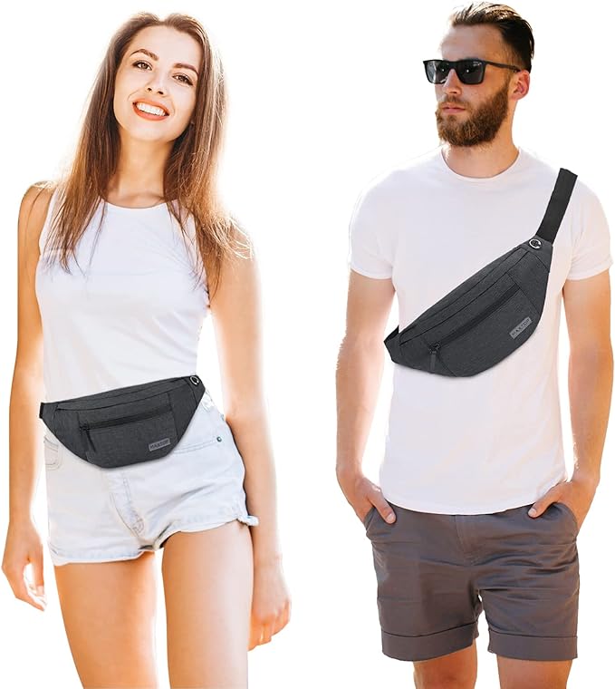Small Crossbody Fanny Pack Women Men Shoulder Sling Bag Carrying All Phones | 4-Zipper Pockets,Polyester,Versatile,Gifts for Enjoy Sports Festival Workout Traveling Running Casual Hands-Free Waist Pack