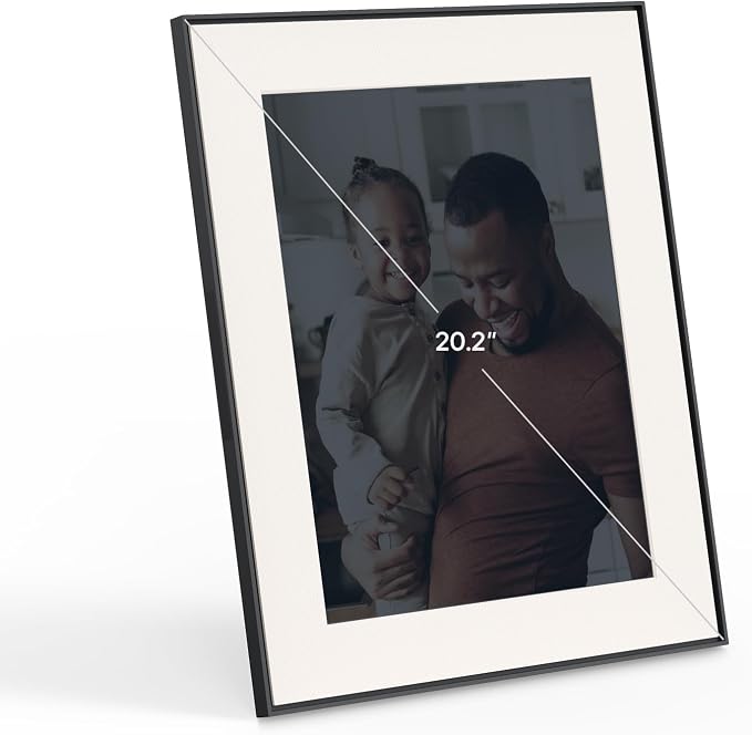 Aura 15" HD WiFi Digital Picture Frame – Free Unlimited Cloud Storage – Send Photos from Phone – No Subscription – Auto On/Off – Gift for Parents & Grandparents (Black Mat, 15")