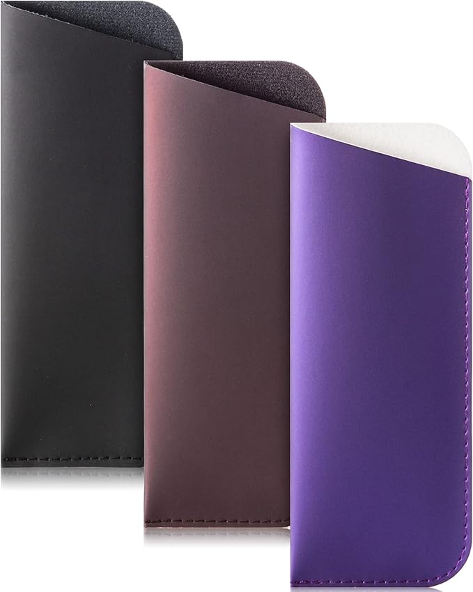 TRIUMPH VISION Reading Glasses Pouch Eyeglass Sleeve Soft Case Slim 3 Pack | Alternative to Bulky Case Lightweight，Neoprene Lined Padded Protect Optical lens Slip in, Cute Pattern Portable for Daily Use