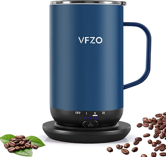 Self Heating Coffee Mug,High-Capacity- 18 oz, 180 Min Battery Life, Smart Heated Coffee Mug，Smart Mug, Simple Temperature Control Operation, Gifts for Family Members (Navy Blue)