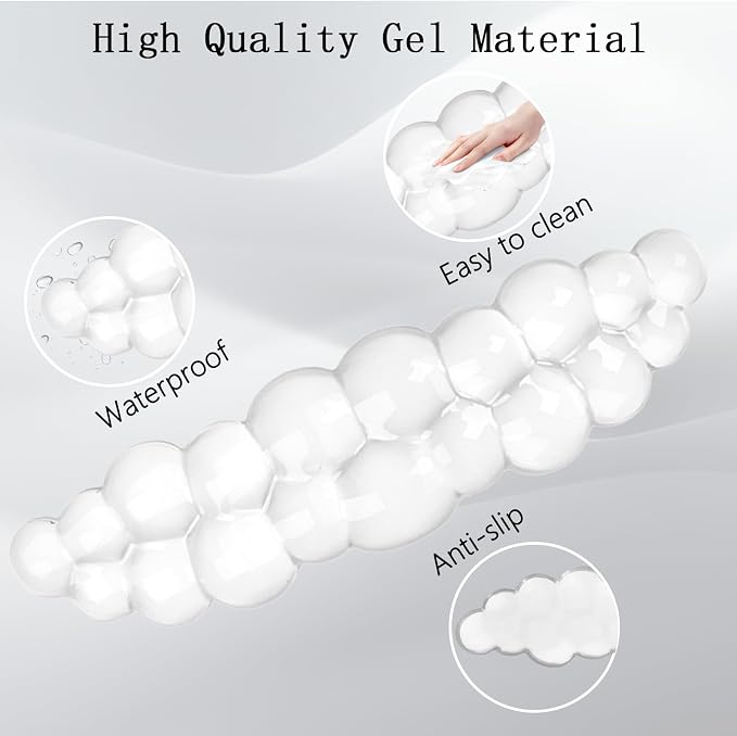 Gel Cloud Wrist Rest for Keyboard and Mouse Clear Mouse Pad with Wrist Rest 3PCS Ergonomic Cool Keyboard Wrist Pad Cute Acrylic Coaster Non-Slip Cute Transparent Mouse Wrist Pad for Computer Keyboard