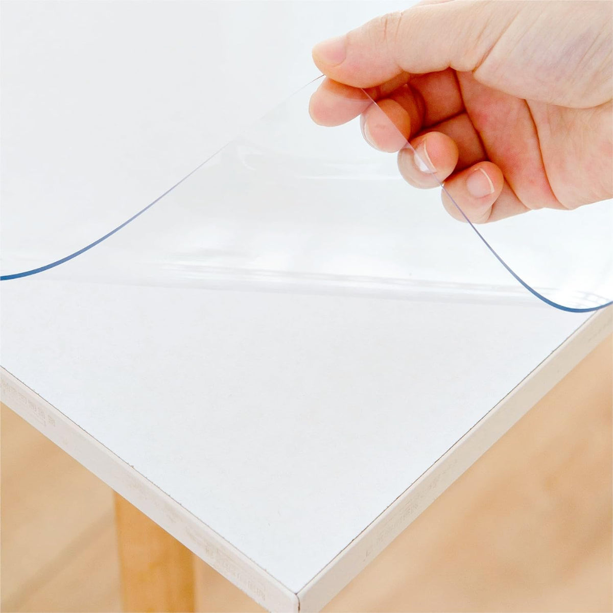 30 x 48 Inch Clear Table Cover Protector, Clear Table Protector for Dining Room Table, 1.5mm Plastic Table Cover, Waterproof Table Pad for Kitchen, Office