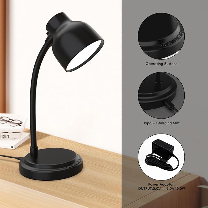 LED Desk Lamp with 96 LEDs,High lumens Table lamp | Desk Lamp for Office Home,4 Brightness Dimmable Flexible Table Lamp,Reading Light for Bedside, Office, and Study Desk Use