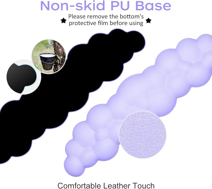 JIKIOU Upgrade Leather Cloud Wrist Rest for Keyboard and Mouse & Cup Pad | Wish Gift-Cute Cloud Shape, Comfortable and don’t Irritate to Skin, Non-Slip PU Base,Soft Memory Foam filled for Pain Relief