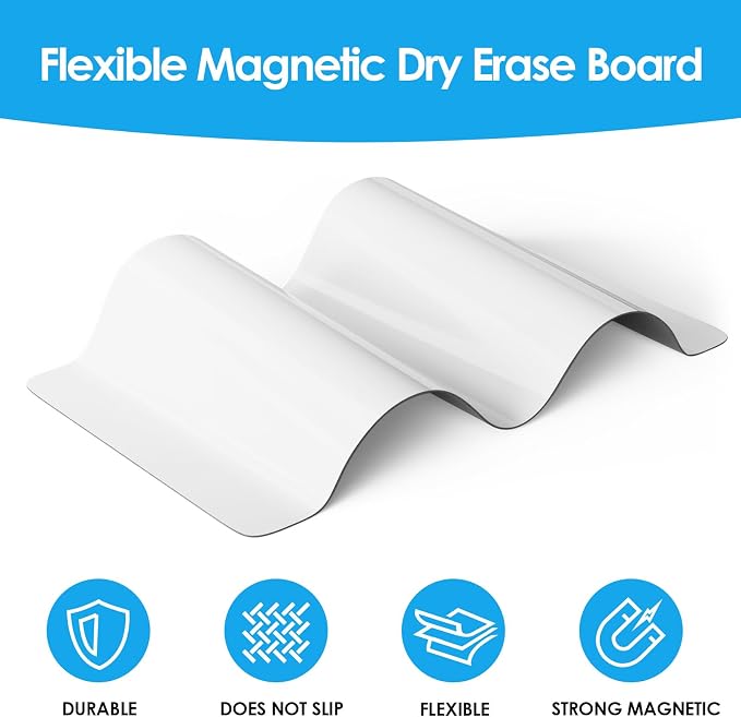 MaxGear Magnetic Dry Erase Board for Fridge, 20 x 13 Inch, Markers Included | Strong Magnetic Backing, Stain Resistant Surface, Easy to Write and Erase, Ideal for To-do Lists, Includes 6 Markers 1 Erase