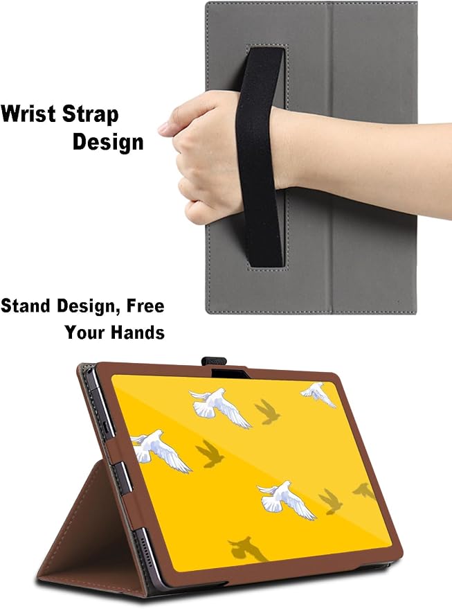 Case for Wacom MovinkPad 11 11.45 inch, Wacom MovinkPad 11 Tablet Case, Folding Stand Protective Cover with Pencil Holder and Wrist Strap, Full Protection. (Brown)