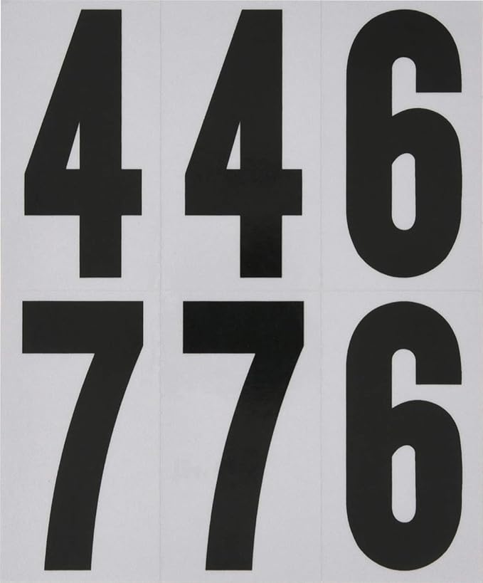Hillman 843445 Reflective Adhesive Mailbox Number Pack, 3", Black and White