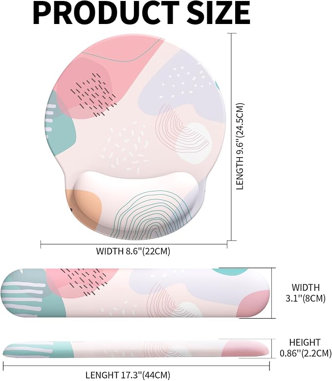 Mouse Pad Wrist Support, Ergonomic Memory Foam Keyboard Wrist Pad & Gel Wrist Rest Set for Computer Keyboard for Easy Typing & Pain Relief for Office & Home (Floral Fantasy Set)