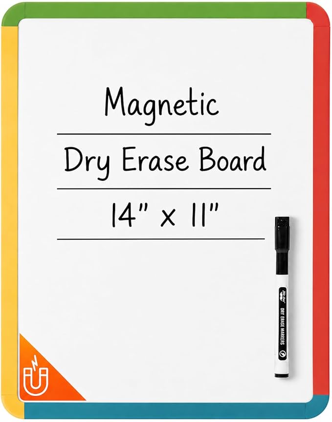 Mr. Pen- Dry Erase Board, 14” x 11” with a Black Dry Erase Marker | Vintage Garden Frame, Small Mini White Board for Students, Fridge, Wall, Locker, Includes Double Sided Tapes