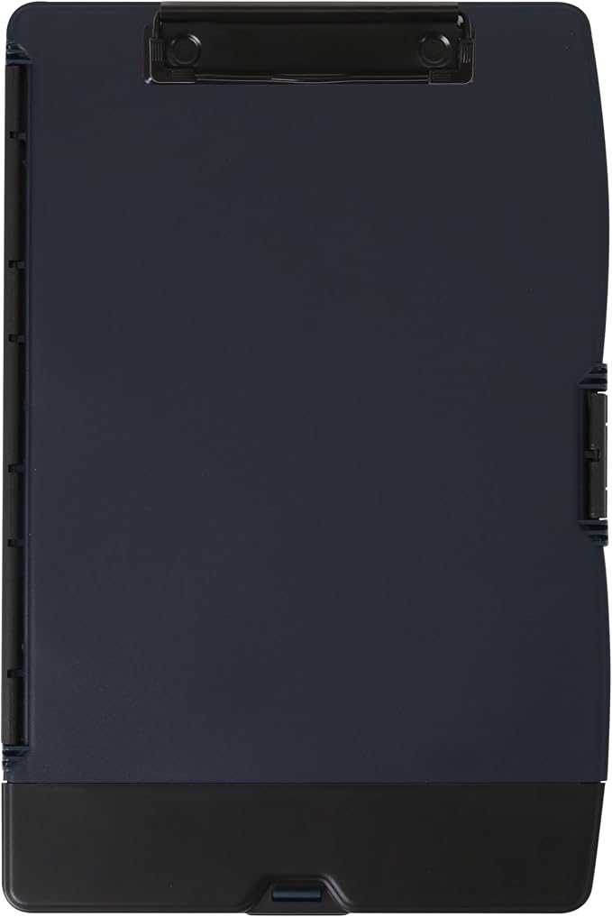 Dexas Folio Clipcase Professional Storage Clipboard with Pen Storage Compartment, 9.75 x 14.75, A4, Indigo. Ideal for Teachers, Nurses, Coaches, Students, Trades, Homeschooling
