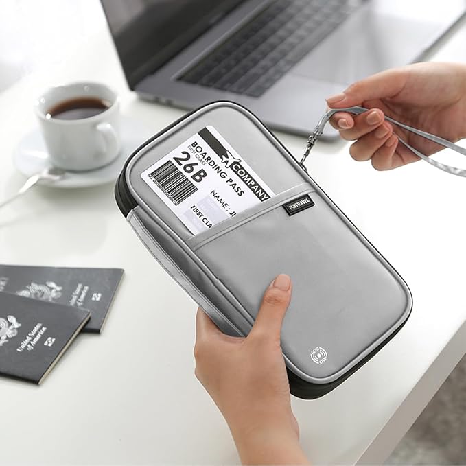 VanFn RFID Travel Passport Wallet, Family Passport Holder, Trip Document Organizer P.Travel Series