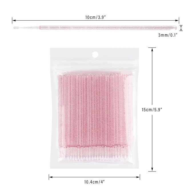 G2PLUS Micro Swabs, Disposable Micro Applicator Brushes and Swabs 500PCS | Pink Tips for Lash Extension Prep, Makeup Correction, Controlled Application, Detailed Beauty Work and Professional Salon Use