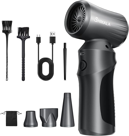 Electric Compressed Air Duster, 150000 RPM Super Powerful Cordless Air Blower, Rechargeable Brushless Motor, 3-Speed Adjustable, Durable Design for Keyboard, PC & Electronics Cleaning