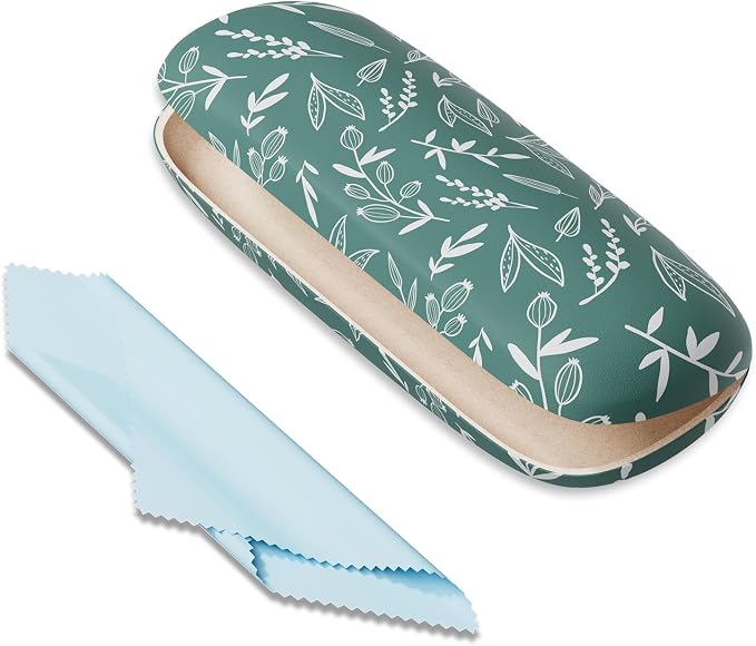 Eyeglasses Case, Portable Hard Shell Protective Case for Glasses, Eyeglass Holder Box for Women with Cleaning Cloth