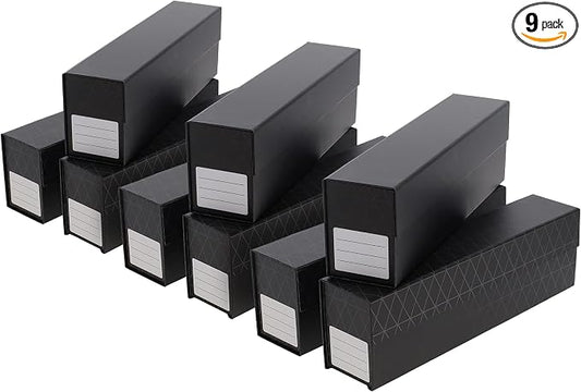 BCW QuickFold® Card Storage Boxes for Magnetics & Toploaders – 9 Pack | Trading Card Holder Box with Magnetic Closure | Easy Fold Assembly for Sports and TCG Cards