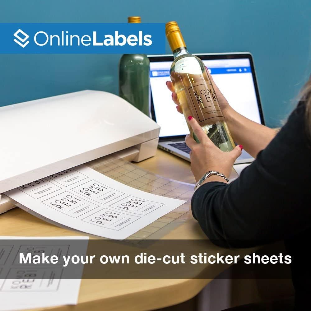 8.5 x 11 Waterproof Crystal Clear Gloss Sticker Paper (Laser Printers Only) - 25 Sheets - Full Sheet Labels - OnlineLabels