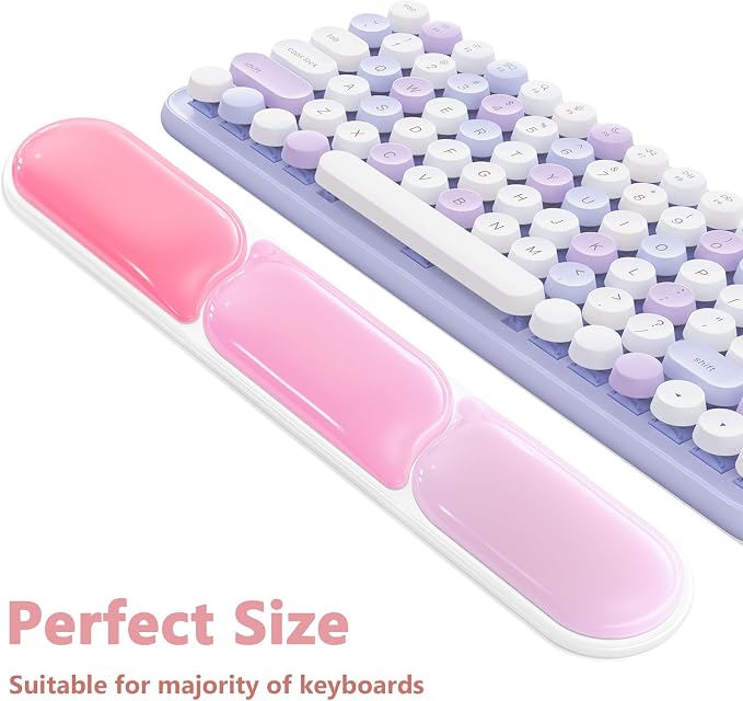 AKIT Ergonomic Mouse Pad and Keyboard Wrist Rest Set,Gel Mousepad,Rose Pink | Wrist Support for Computer Keyboard, Non-Slip PU Base, Pain Relief, Typing Comfort, Fit for Gaming, Office, Home