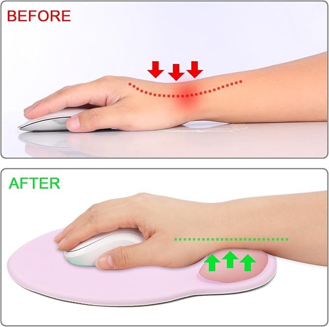Ergonomic Mouse Pad with Wrist Rest Support,Gel Mouse Pads for Desk | Big Mousepad With Coaster Non-slip & Pain Relief for Computer, Home&Office Desk Decor