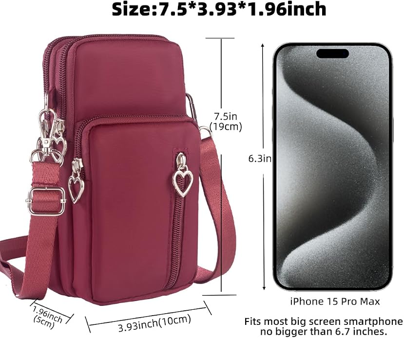 Small Crossbody Bag for Women - Mini Phone Purses with Crossbody Strap and Wallet - Nylon Arm Bag
