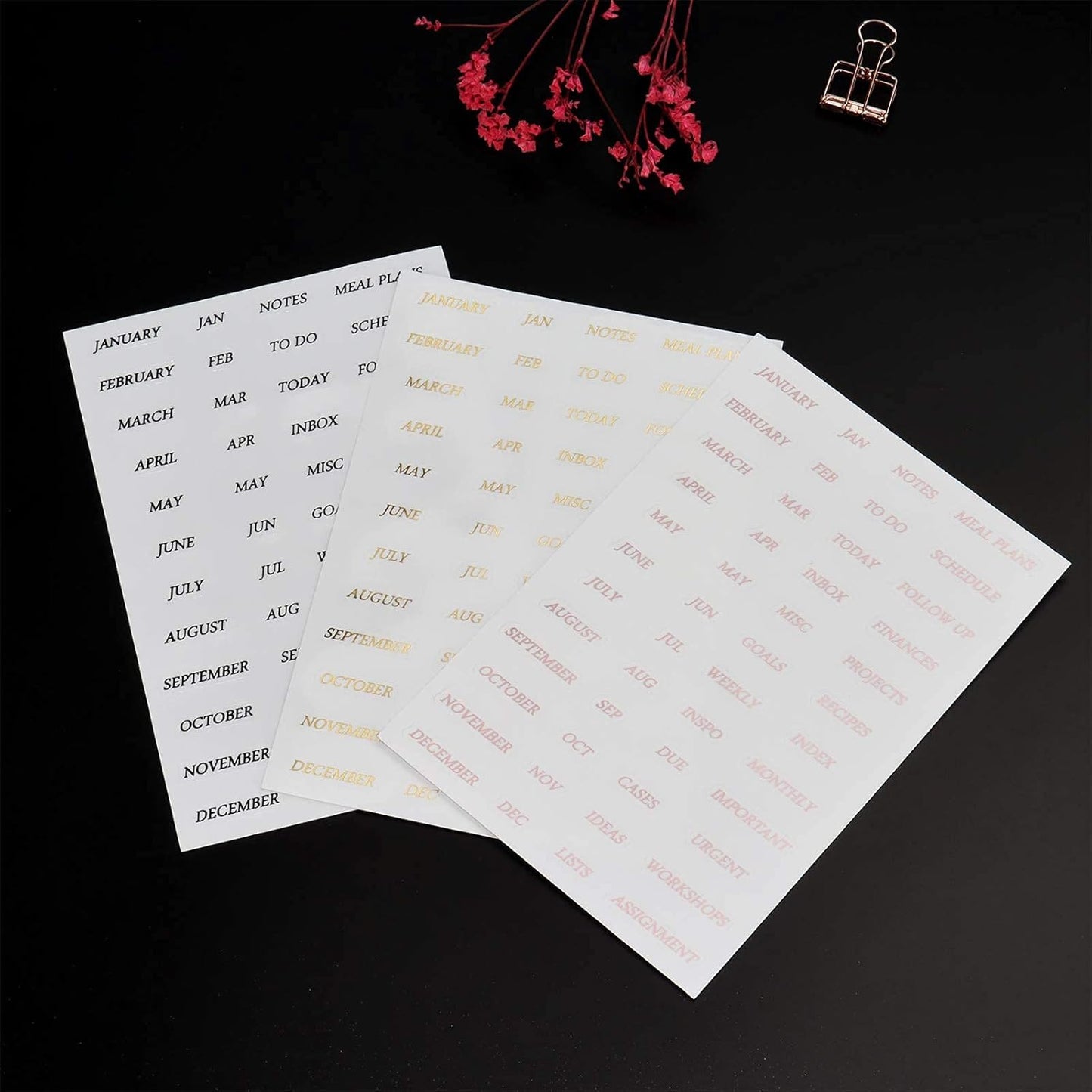 A5 Plastic Binder Dividers 6 Holes Durable Plastic Tab Dividers for 6-Ring Binders, Notebooks, Planners (Clear - 2Sets & Stickers)