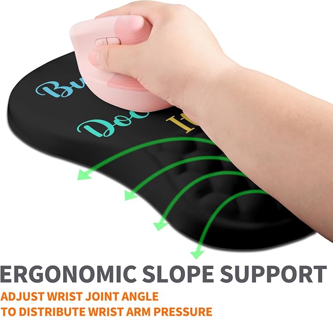 Ergonomic Joint Wrist Support Mouse Pad with Memory Foam Cushion Massage Bump, Carpal Tunnel Pain Relief Mousepad Slope Design for Wrist Rest, 11.8x7.9 in, But Did You Document It