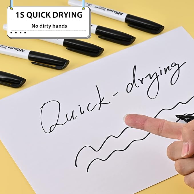 Permanent markers, 100 packs permanent markers bulk, quick dryingin one second, waterproof, smooth, noteasy to erase, durable, can be markedon glass, tiles and cloth, office supplies