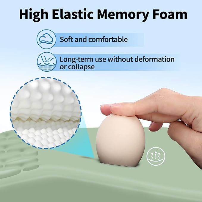 YIWEI Ergonomic Mouse Pad with Wrist Rest for Carpal Tunnel Pain Relief | Memory Foam Wrist Support,Non-Slip Rubber Base, Keyboard Computer Mousepad,Lycra Cloth Surface,Gaming Home Office