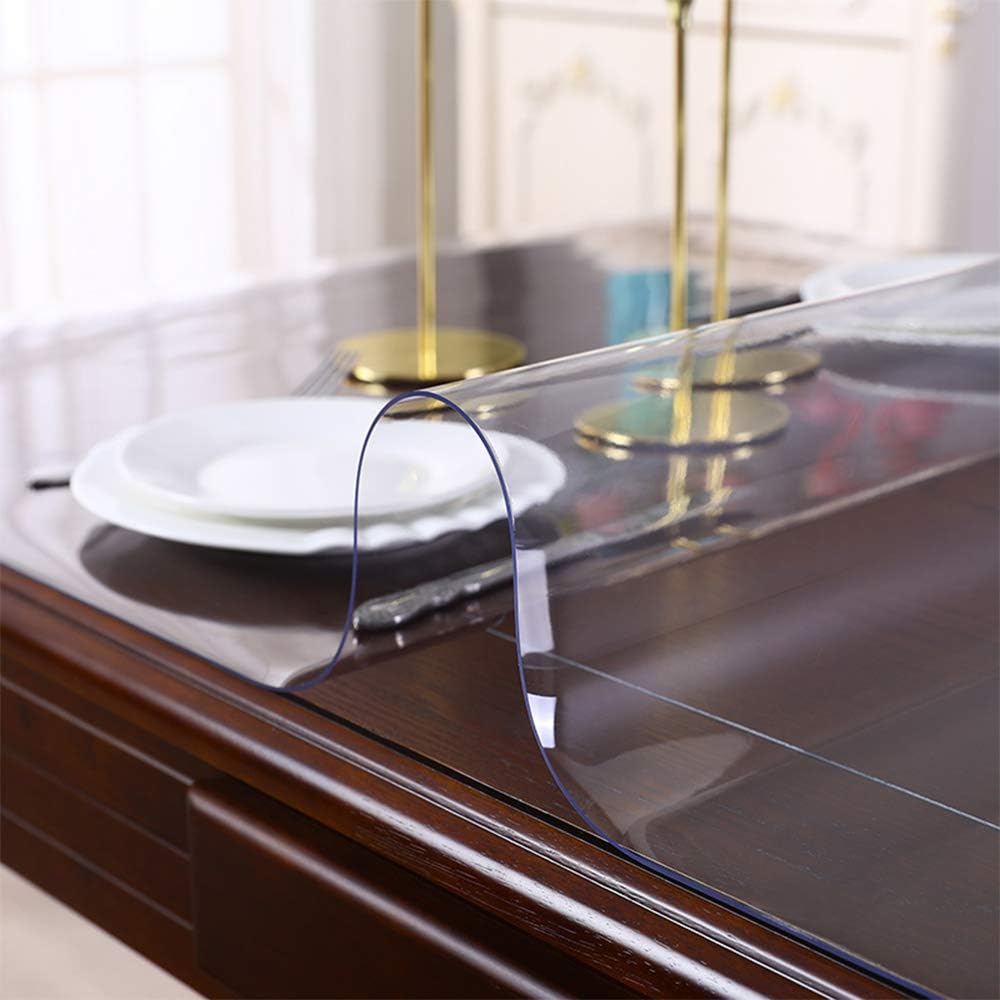 44x82 Clear Desk Blotter Mat Table Protector Vinyl Plastic Table Cover Cloth Wipeable Easy Clean Protective Pad PVC Coffee Accent Dining Conference Table Protection Pad Heat Resistant