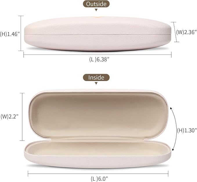 Glasses Case Hard Shell, Leather Protective Case for Sunglasses with Cleaning Cloth, Cute Eyeglass Cases for Women